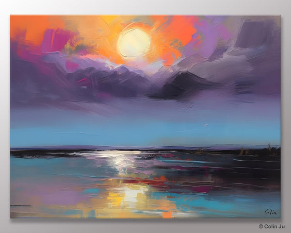 Abstract Landscape Painting on Canvas, Hand Painted Canvas Art, Contemporary Wall Art Paintings for Living Room, Huge Original Art-ArtWorkCrafts.com