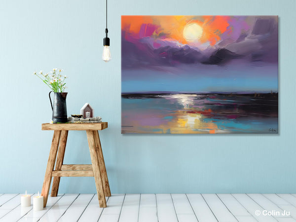 Abstract Landscape Painting on Canvas, Hand Painted Canvas Art, Contemporary Wall Art Paintings for Living Room, Huge Original Art-ArtWorkCrafts.com