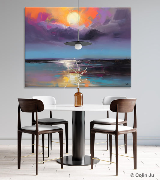 Abstract Landscape Painting on Canvas, Hand Painted Canvas Art, Contemporary Wall Art Paintings for Living Room, Huge Original Art-ArtWorkCrafts.com