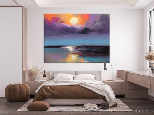 Abstract Landscape Painting on Canvas, Hand Painted Canvas Art, Contemporary Wall Art Paintings for Living Room, Huge Original Art-ArtWorkCrafts.com