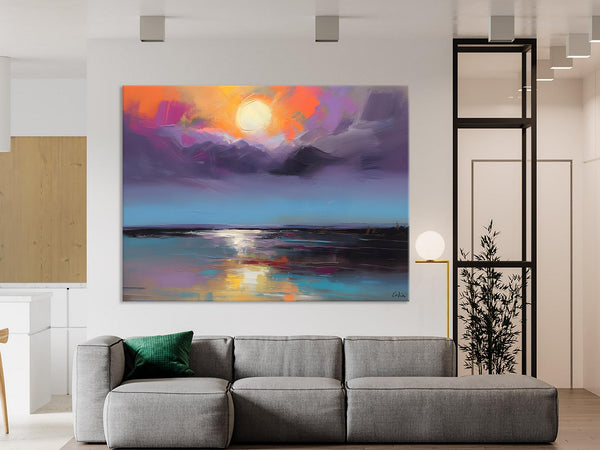 Abstract Landscape Painting on Canvas, Hand Painted Canvas Art, Contemporary Wall Art Paintings for Living Room, Huge Original Art-ArtWorkCrafts.com