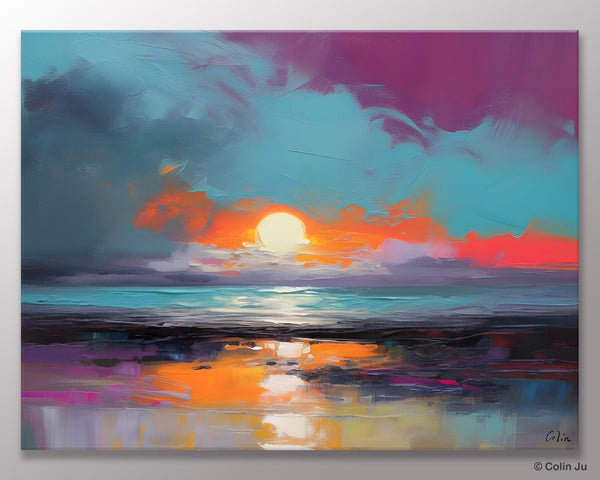 Contemporary Wall Art Paintings, Abstract Landscape Paintings for Living Room, Landscape Canvas Art, Large Acrylic Paintings on Canvas-ArtWorkCrafts.com