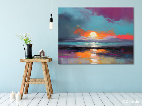 Contemporary Wall Art Paintings, Abstract Landscape Paintings for Living Room, Landscape Canvas Art, Large Acrylic Paintings on Canvas-ArtWorkCrafts.com