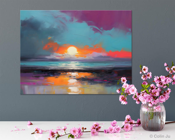 Contemporary Wall Art Paintings, Abstract Landscape Paintings for Living Room, Landscape Canvas Art, Large Acrylic Paintings on Canvas-ArtWorkCrafts.com