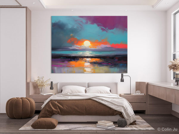 Contemporary Wall Art Paintings, Abstract Landscape Paintings for Living Room, Landscape Canvas Art, Large Acrylic Paintings on Canvas-ArtWorkCrafts.com