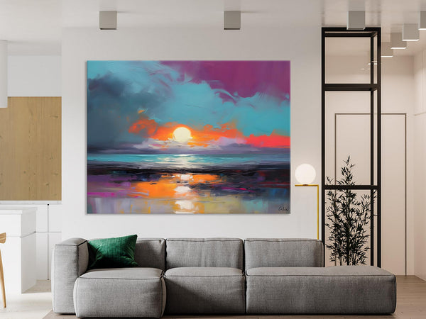 Contemporary Wall Art Paintings, Abstract Landscape Paintings for Living Room, Landscape Canvas Art, Large Acrylic Paintings on Canvas-ArtWorkCrafts.com