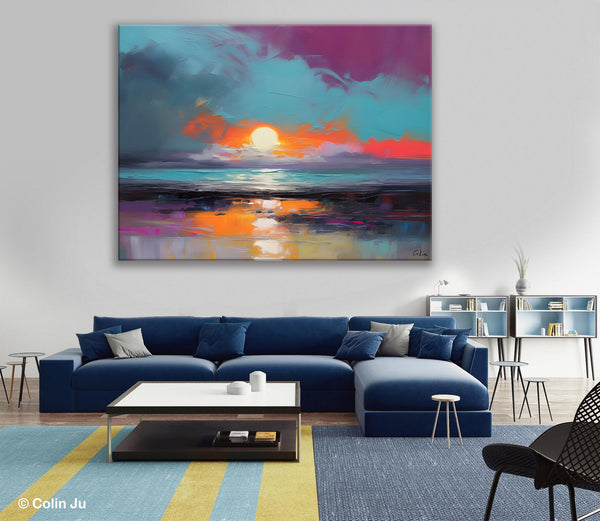 Contemporary Wall Art Paintings, Abstract Landscape Paintings for Living Room, Landscape Canvas Art, Large Acrylic Paintings on Canvas-ArtWorkCrafts.com