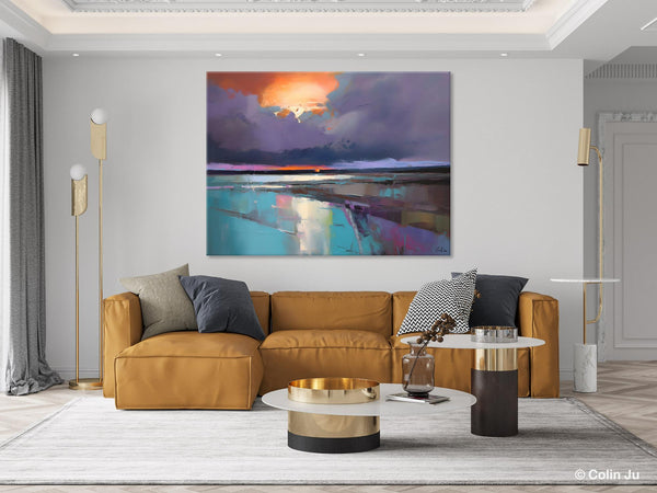 Original Landscape Oil Painting, Large Landscape Painting for Living Room, Bedroom Wall Art Ideas, Large Paintings for Dining Room-ArtWorkCrafts.com