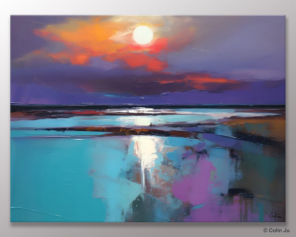 Original Landscape Abstract Painting, Simple Wall Art Ideas, Living Room Abstract Paintings, Large Landscape Canvas Paintings, Buy Art Online-ArtWorkCrafts.com