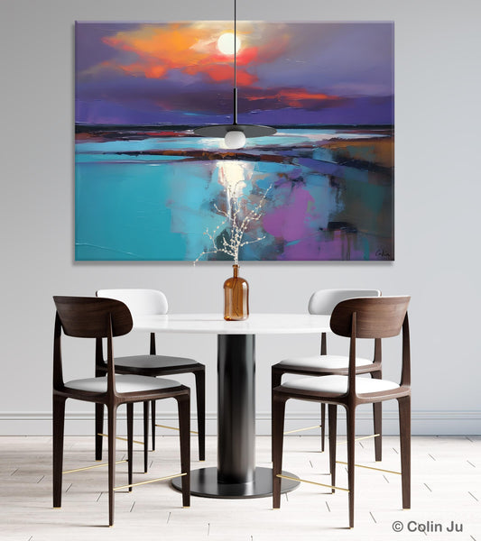 Original Landscape Abstract Painting, Simple Wall Art Ideas, Living Room Abstract Paintings, Large Landscape Canvas Paintings, Buy Art Online-ArtWorkCrafts.com