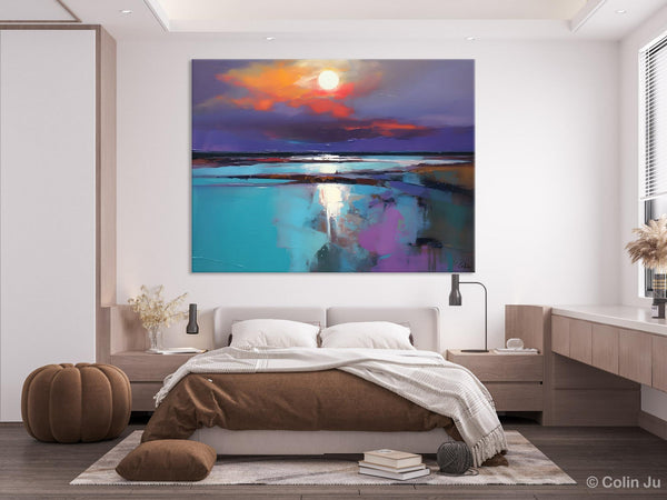 Original Landscape Abstract Painting, Simple Wall Art Ideas, Living Room Abstract Paintings, Large Landscape Canvas Paintings, Buy Art Online-ArtWorkCrafts.com