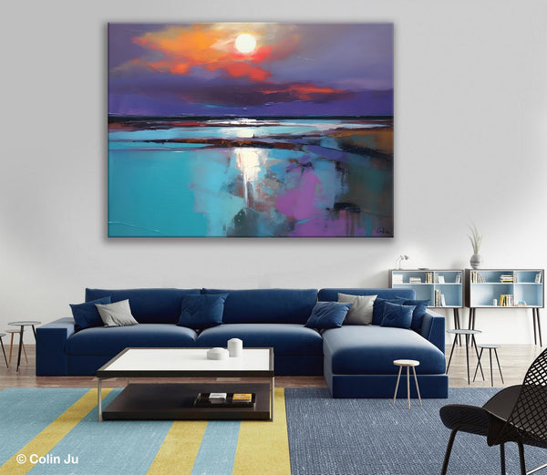 Original Landscape Abstract Painting, Simple Wall Art Ideas, Living Room Abstract Paintings, Large Landscape Canvas Paintings, Buy Art Online-ArtWorkCrafts.com
