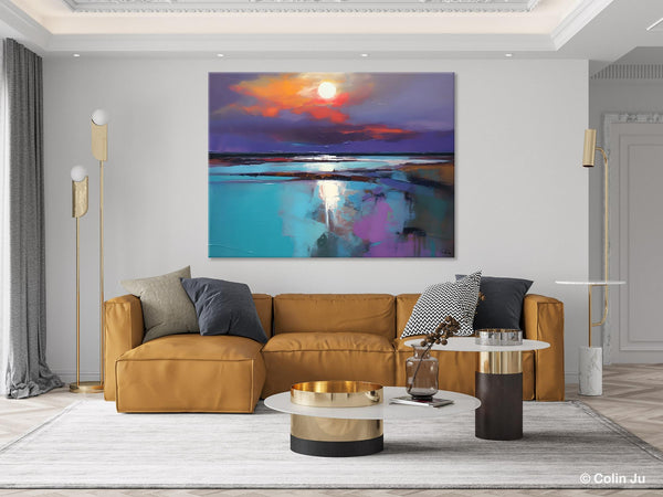 Original Landscape Abstract Painting, Simple Wall Art Ideas, Living Room Abstract Paintings, Large Landscape Canvas Paintings, Buy Art Online-ArtWorkCrafts.com