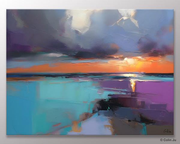 Living Room Abstract Paintings, Original Landscape Abstract Painting, Simple Wall Art Ideas, Extra Large Landscape Canvas Paintings, Buy Art Online-ArtWorkCrafts.com