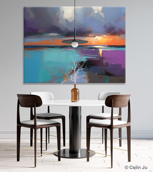 Living Room Abstract Paintings, Original Landscape Abstract Painting, Simple Wall Art Ideas, Extra Large Landscape Canvas Paintings, Buy Art Online-ArtWorkCrafts.com