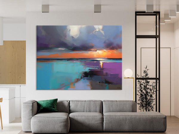 Living Room Abstract Paintings, Original Landscape Abstract Painting, Simple Wall Art Ideas, Extra Large Landscape Canvas Paintings, Buy Art Online-ArtWorkCrafts.com