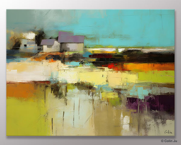 Simple Abstract Art, Landscape Canvas Painting, Bedroom Wall Art Paintings, Acrylic Painting on Canvas, Large Original Canvas Painting