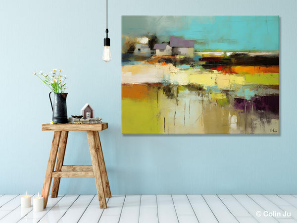 Simple Abstract Art, Landscape Canvas Painting, Bedroom Wall Art Paintings, Acrylic Painting on Canvas, Large Original Canvas Painting