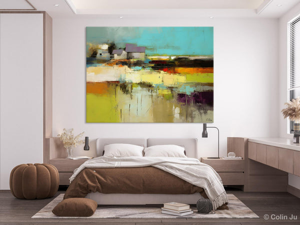 Simple Abstract Art, Landscape Canvas Painting, Bedroom Wall Art Paintings, Acrylic Painting on Canvas, Large Original Canvas Painting