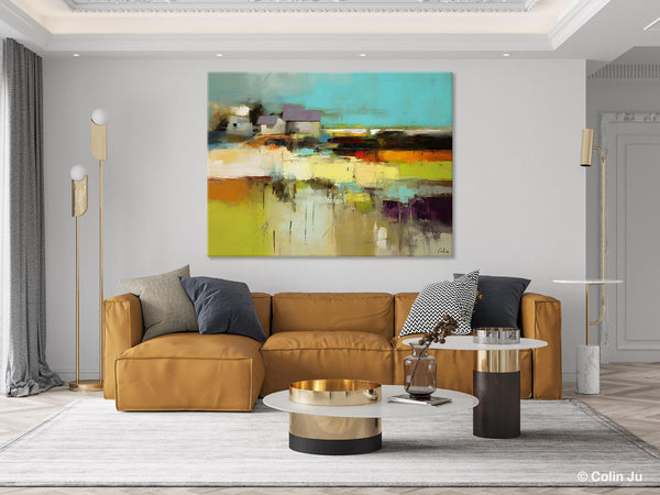 Simple Abstract Art, Landscape Canvas Painting, Bedroom Wall Art Paintings, Acrylic Painting on Canvas, Large Original Canvas Painting