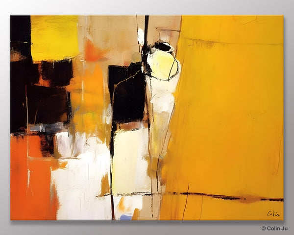 Simple Modern Paintings for Living Room, Original Abstract Paintings, Yellow Abstract Contemporary Art, Acrylic Painting on Canvas, Hand Painted Canvas Art