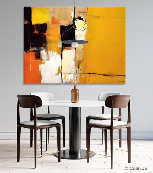 Simple Modern Paintings for Living Room, Original Abstract Paintings, Yellow Abstract Contemporary Art, Acrylic Painting on Canvas, Hand Painted Canvas Art
