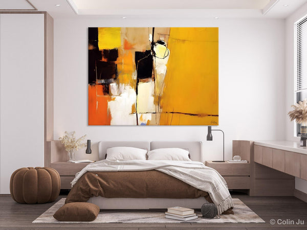 Simple Modern Paintings for Living Room, Original Abstract Paintings, Yellow Abstract Contemporary Art, Acrylic Painting on Canvas, Hand Painted Canvas Art