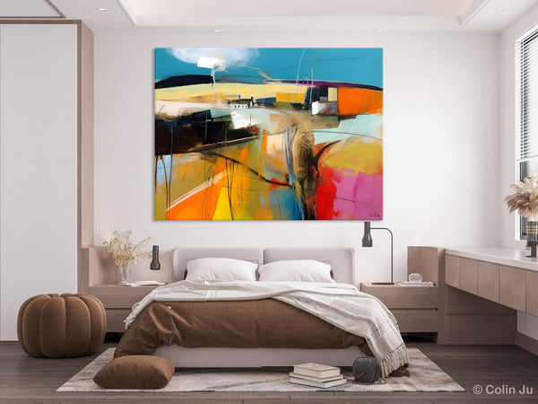 Wall Art Paintings, Simple Landscape Abstract Painting, Original Acrylic Paintings on Canvas, Large Paintings for Bedroom, Buy Paintings Online