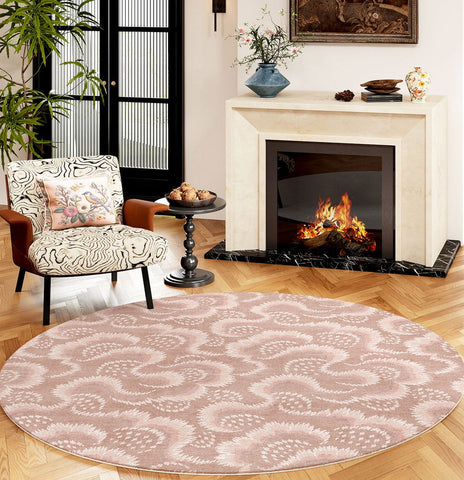 Contemporary Modern Rugs, Mid Century Round Modern Rugs under Chairs, Bedroom Abstract Modern Area Rugs, Geometric Round Rugs for Dining Room-ArtWorkCrafts.com