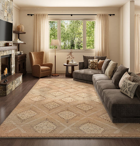 Modern Rugs under Dining Room Table, Geometric Modern Carpets for Office, Abstract Modern Rugs for Living Room, Contemporary Modern Rugs Next to Bed-ArtWorkCrafts.com