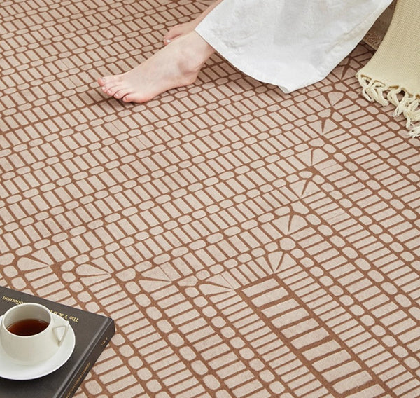 Mid Century Geometric Carpets, Modern Rugs under Dining Room Table, Contemporary Modern Rugs Next to Bed, Abstract Modern Rugs for Living Room-ArtWorkCrafts.com