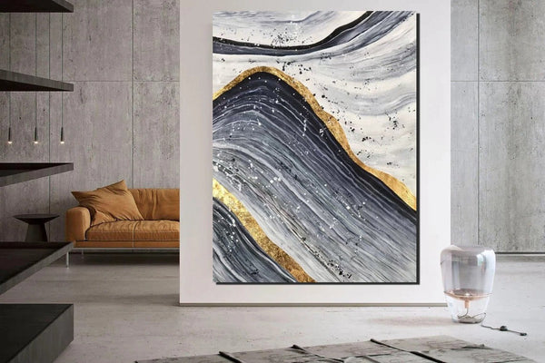 Abstract Canvas Painting, Extra Large Abstract Artwork, Modern Paintings for Dining Room, Hand Painted Wall Painting-ArtWorkCrafts.com