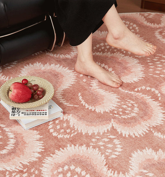 Contemporary Modern Rugs, Mid Century Round Modern Rugs under Chairs, Bedroom Abstract Modern Area Rugs, Geometric Round Rugs for Dining Room-ArtWorkCrafts.com