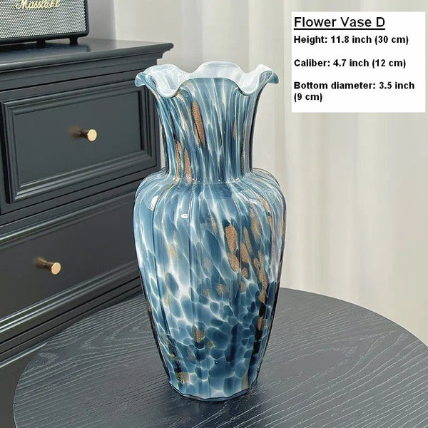 Centerpiece Vases on Table, Handmade Liuli Vases, Color Glaze Vase, Modern Glass Bud Vases, Contemporary Vases for Modern Home Decor-ArtWorkCrafts.com