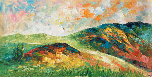 Mountain Landscape Painting, Landscape Painting, Custom Abstract Oil Painting, Bedroom Wall Art