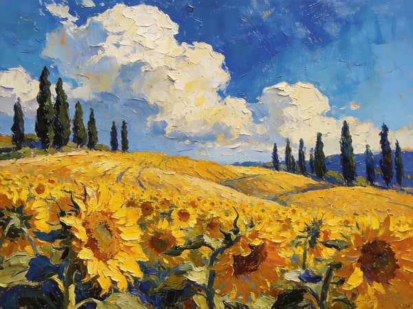 Original Wall Art Paintings, Charming Provence Floral Landscape, Landscape Canvas Paintings, Small Paintings on Canvas, Original Landscape Paintings, Hand Painted Canvas Art-ArtWorkCrafts.com