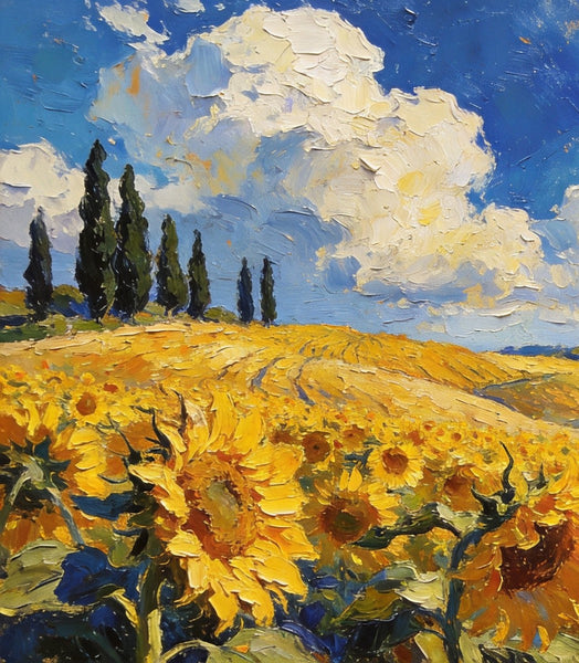 Original Wall Art Paintings, Charming Provence Floral Landscape, Landscape Canvas Paintings, Small Paintings on Canvas, Original Landscape Paintings, Hand Painted Canvas Art-ArtWorkCrafts.com