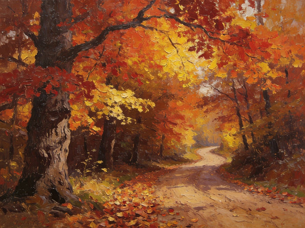 Canvas Wall Art Paintings, Serene Autumn Forest Landscape, Small Oil Paintings, Hand Painted Canvas Art, Landscape Canvas Paintings, Original Oil Paintings-ArtWorkCrafts.com