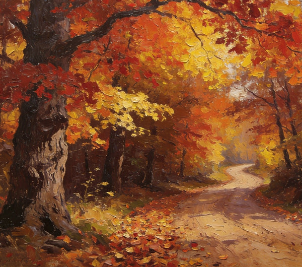 Canvas Wall Art Paintings, Serene Autumn Forest Landscape, Small Oil Paintings, Hand Painted Canvas Art, Landscape Canvas Paintings, Original Oil Paintings-ArtWorkCrafts.com
