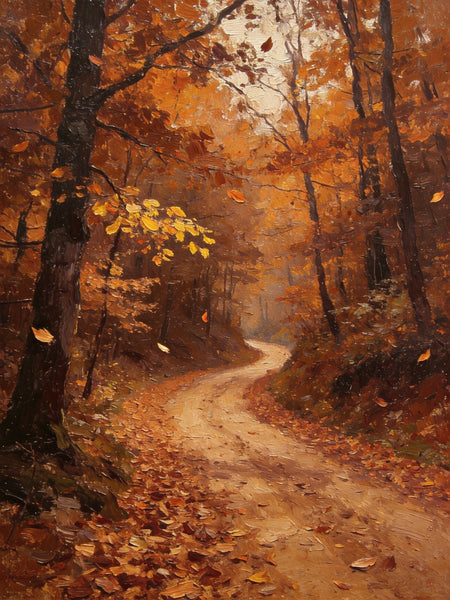 Hand Painted Wall Art Paintings, Autumn in the Forest, Small Canvas Paintings, Original Landscape Art, Heavy Texture Oil Paintings-ArtWorkCrafts.com