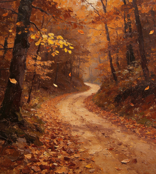 Hand Painted Wall Art Paintings, Autumn in the Forest, Small Canvas Paintings, Original Landscape Art, Heavy Texture Oil Paintings-ArtWorkCrafts.com