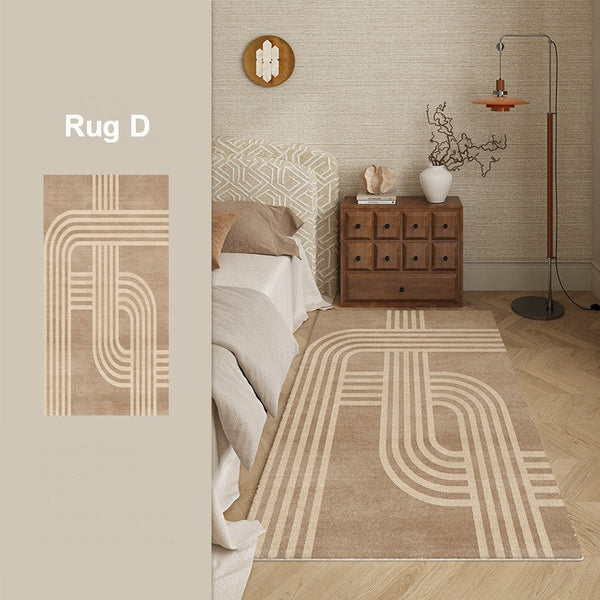 Unique Geometric Modern Rugs under Dining Room Table, Brown Modern Carpets for Office, Abstract Modern Rugs for Living Room, Contemporary Modern Rugs Next to Bed-ArtWorkCrafts.com