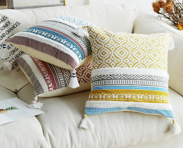 Contemporary Decorative Pillow Covers, Modern Decorative Pillow for Interior Design, Geometric Modern Sofa Pillows for Bedroom, Modern Square Pillows for Couch-ArtWorkCrafts.com