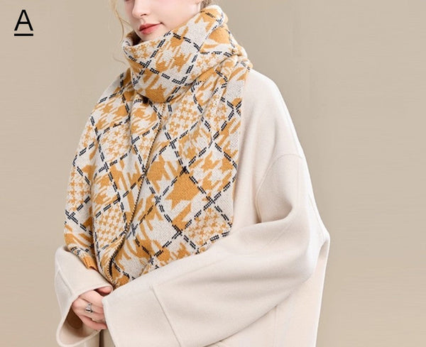Holiday Scarf, Winter Wool Scarf, Warm Winter Scarf, Soft Cashmere Scarf for Women, Elegant Wool Scarves, Christmas Gifts for Her, Cold Weather Scarf, Fashion Scarf-ArtWorkCrafts.com