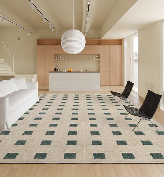 Modern Rugs for Living Room, Contemporary Soft Rugs under Sofa, Bedroom Modern Area Rugs, Large Abstract Rugs for Office-ArtWorkCrafts.com