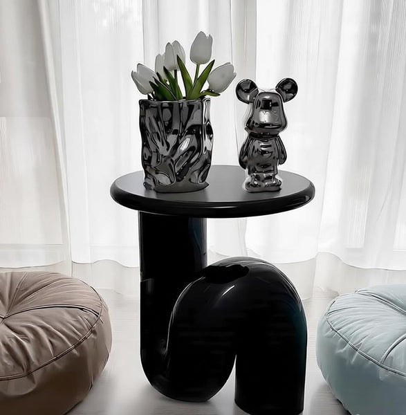Contemporary Round Side Table, Minimalist Modern Occasional Table, Low Profile Sofa Table, Unique Small End Table, Portable Casual Side Table, Creative Coffee Table, Lightweight Indoor Outdoor Table, Contemporary Side Table