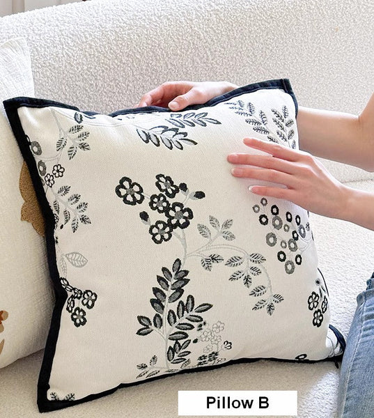 Decorative Pillows for Couch, Square Decorative Pillow Covers, Farmhouse Decorative Pillows for Sofa, Spring Swallow Decorative Pillows for Bedroom-ArtWorkCrafts.com
