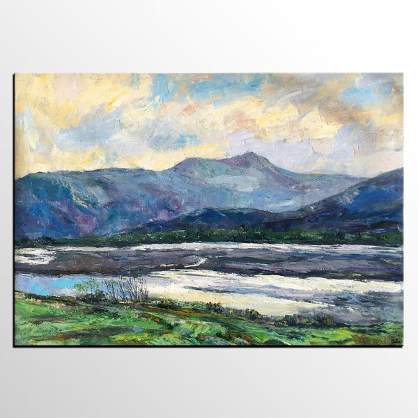 Landscape Canvas Painting, Canvas Wall Art Painting, Mountain Landscape Paintings, Custom Large Painting, Autumn Mountain Painting