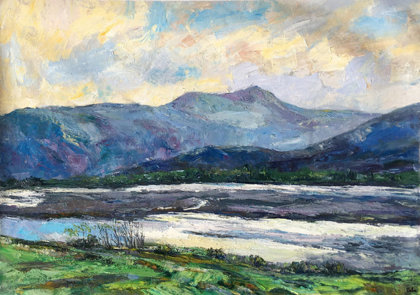 Landscape Canvas Painting, Canvas Wall Art Painting, Mountain Landscape Paintings, Custom Large Painting, Autumn Mountain Painting