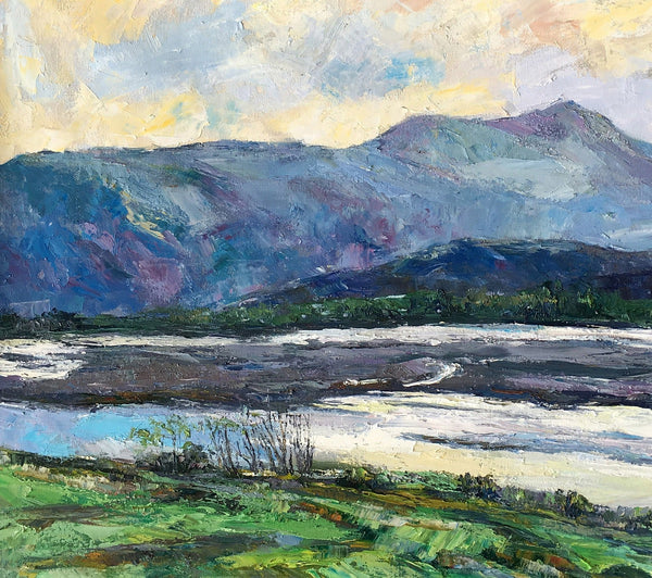Landscape Canvas Painting, Canvas Wall Art Painting, Mountain Landscape Paintings, Custom Large Painting, Autumn Mountain Painting-ArtWorkCrafts.com